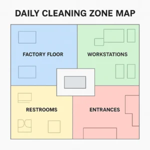Industrial Cleaning Checklist For Factories - cleaning zone 1